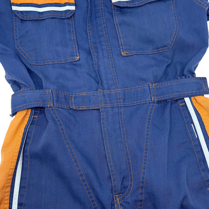 Retro Toyota Vista Tecno Summer Tsunagi Automotive Mechanic Jumpsuit Blue - Sugoi JDM