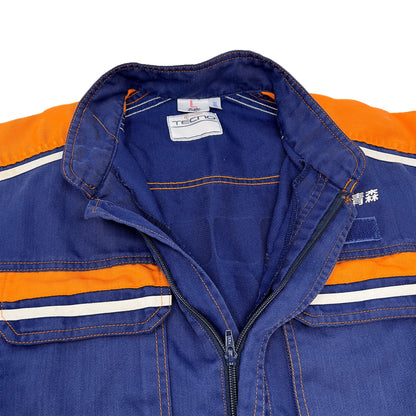 Retro Toyota Vista Tecno Summer Tsunagi Automotive Mechanic Jumpsuit Blue - Sugoi JDM