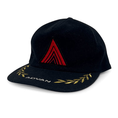Vintage 1990s JDM Japan Advan Yokohama Felt Victory Hat Cap Black - Sugoi JDM