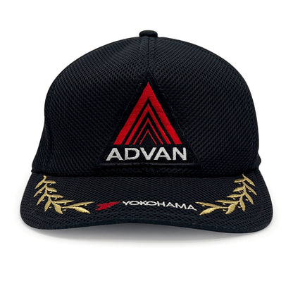 Vintage 1990s JDM Japan Advan Yokohama Mesh Victory Hat Cap Black - Sugoi JDM