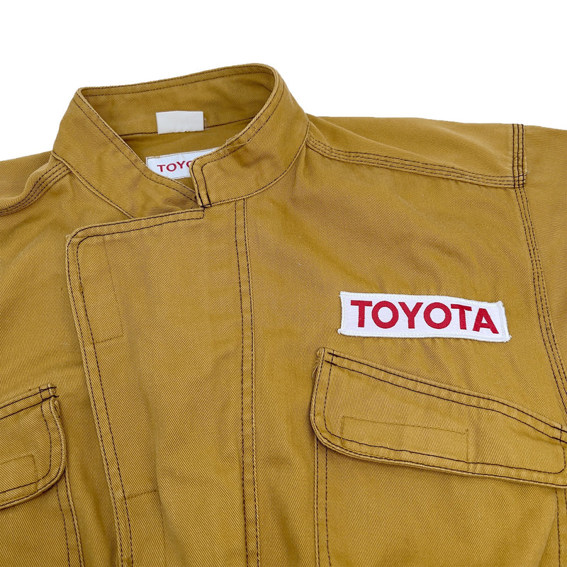 Vintage Japan Corporate Toyota Coveralls Tsunagi Mechanic Suite Brown - Sugoi JDM