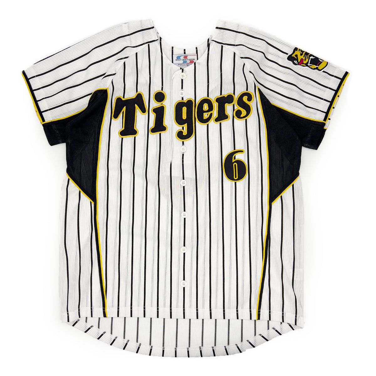Vintage Japan Hanshin Tigers Tomoaki Kanemoto Baseball Home Knit Jersey #6 - Sugoi JDM