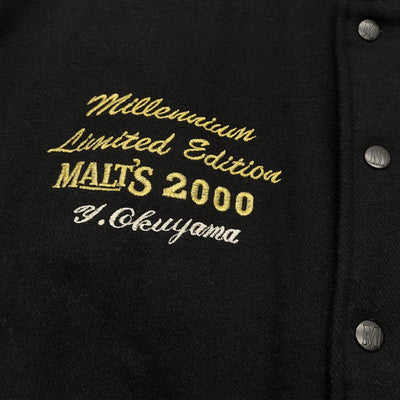 Vintage Japan JDM Suntory Malts Millenium 2000 Leather Varsity Jacket - Sugoi JDM