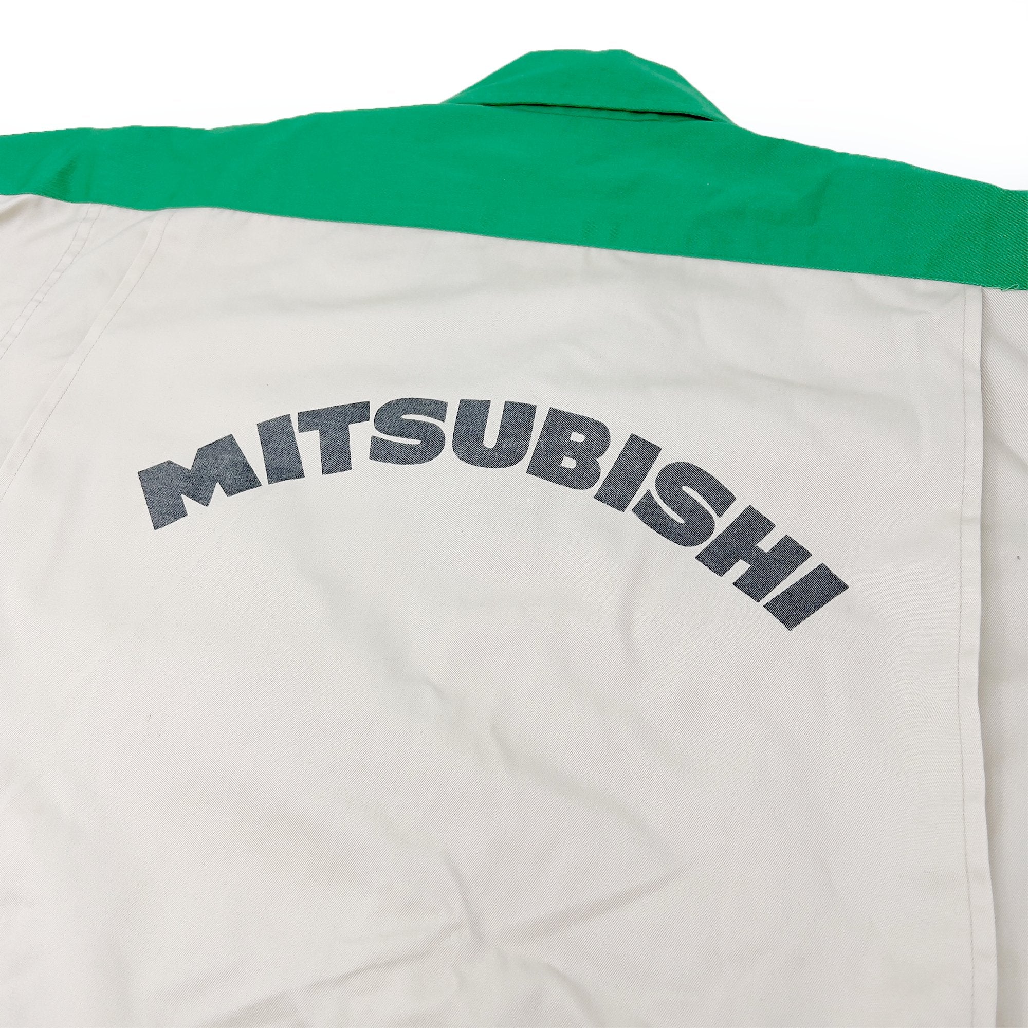 Vintage JDM Japan Showa Mitsubishi Motors Coveralls Tsunagi Beige - Sugoi JDM