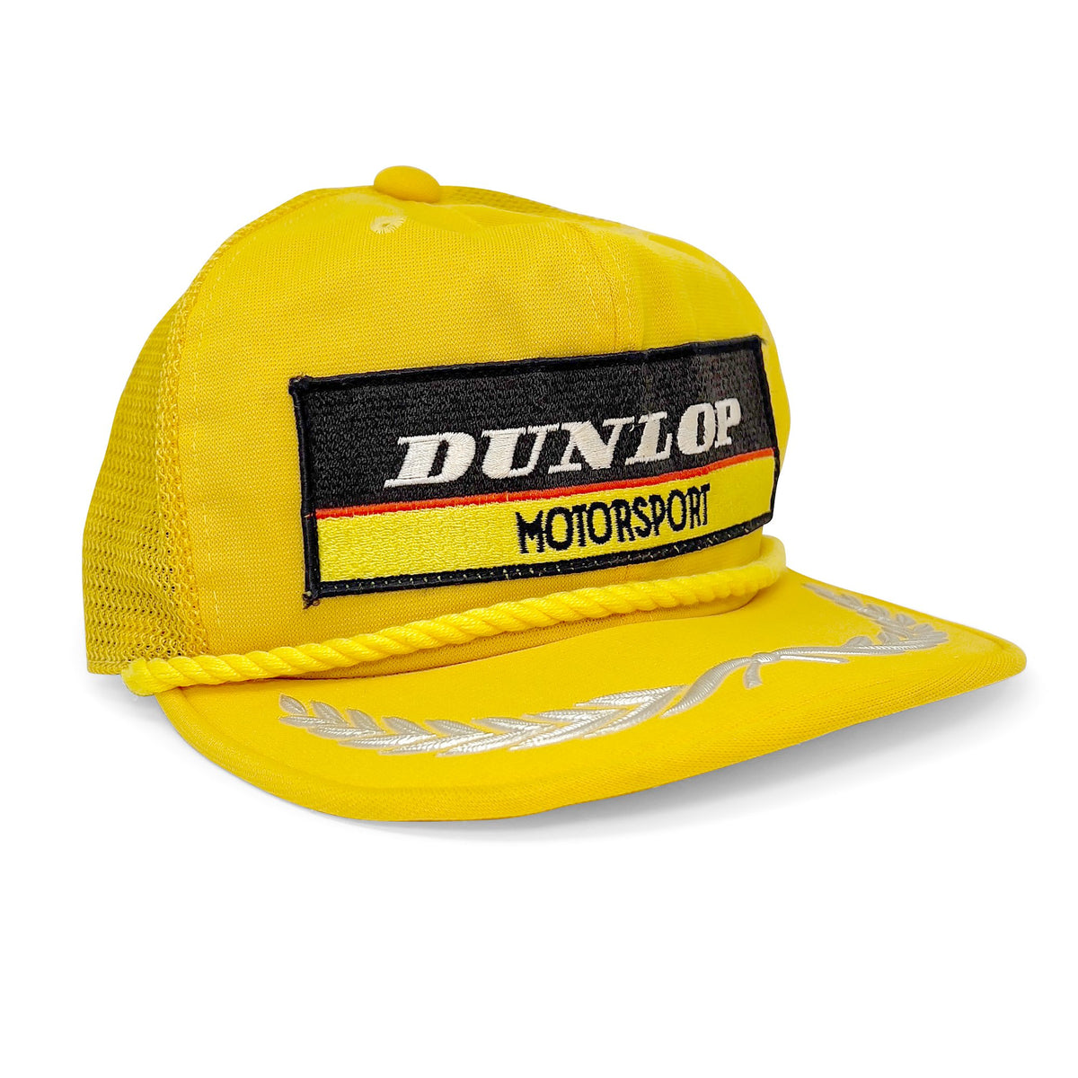 Vintage Showa Era Japan Dunlop Motorsport Racing Victory Hat Cap Yellow - Sugoi JDM
