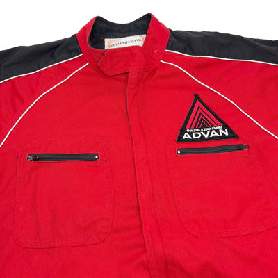 Vintage Showa Era JDM Japan Advan Yokohama Racing Coveralls Tsunagi Red - Sugoi JDM