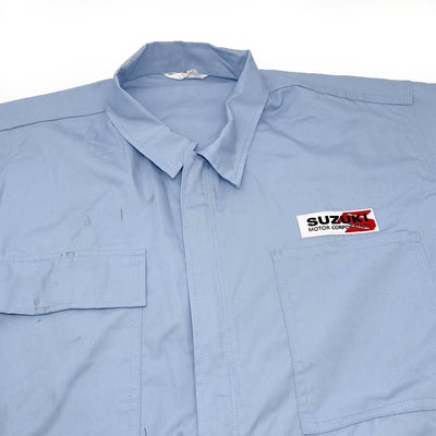 Vintage Showa Era JDM Japan Suzuki Jumpsuit Coveralls Tsunagi Light Blue - Sugoi JDM