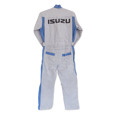 Vintage Showa JDM Isuzu Car Truck Work Tsunagi Coveralls Uniform Pin Stripe Blue - Sugoi JDM