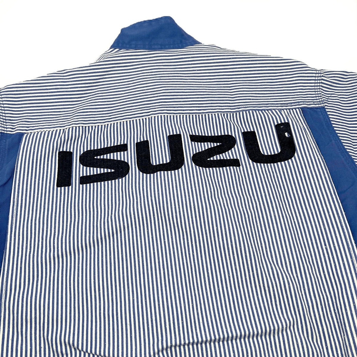 Vintage Showa JDM Isuzu Car Truck Work Tsunagi Coveralls Uniform Pin Stripe Blue - Sugoi JDM